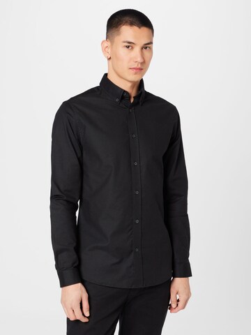 River Island - Ajuste regular Camisa en negro: frente