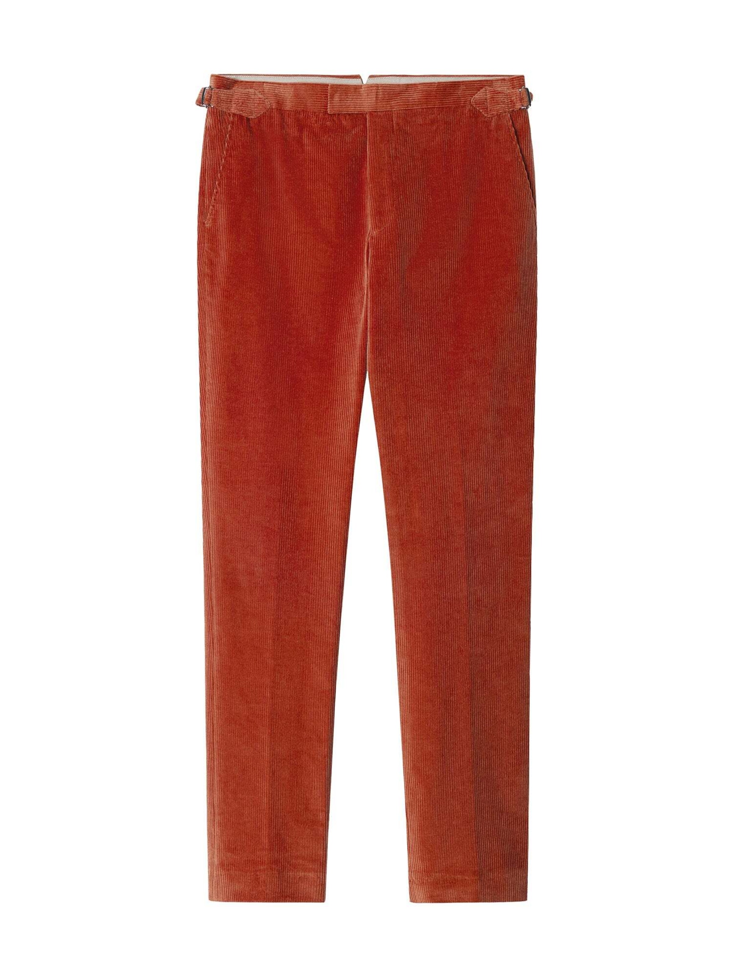 Coupe slim Pantalon chino 'Kensington' Hackett London en orange : devant