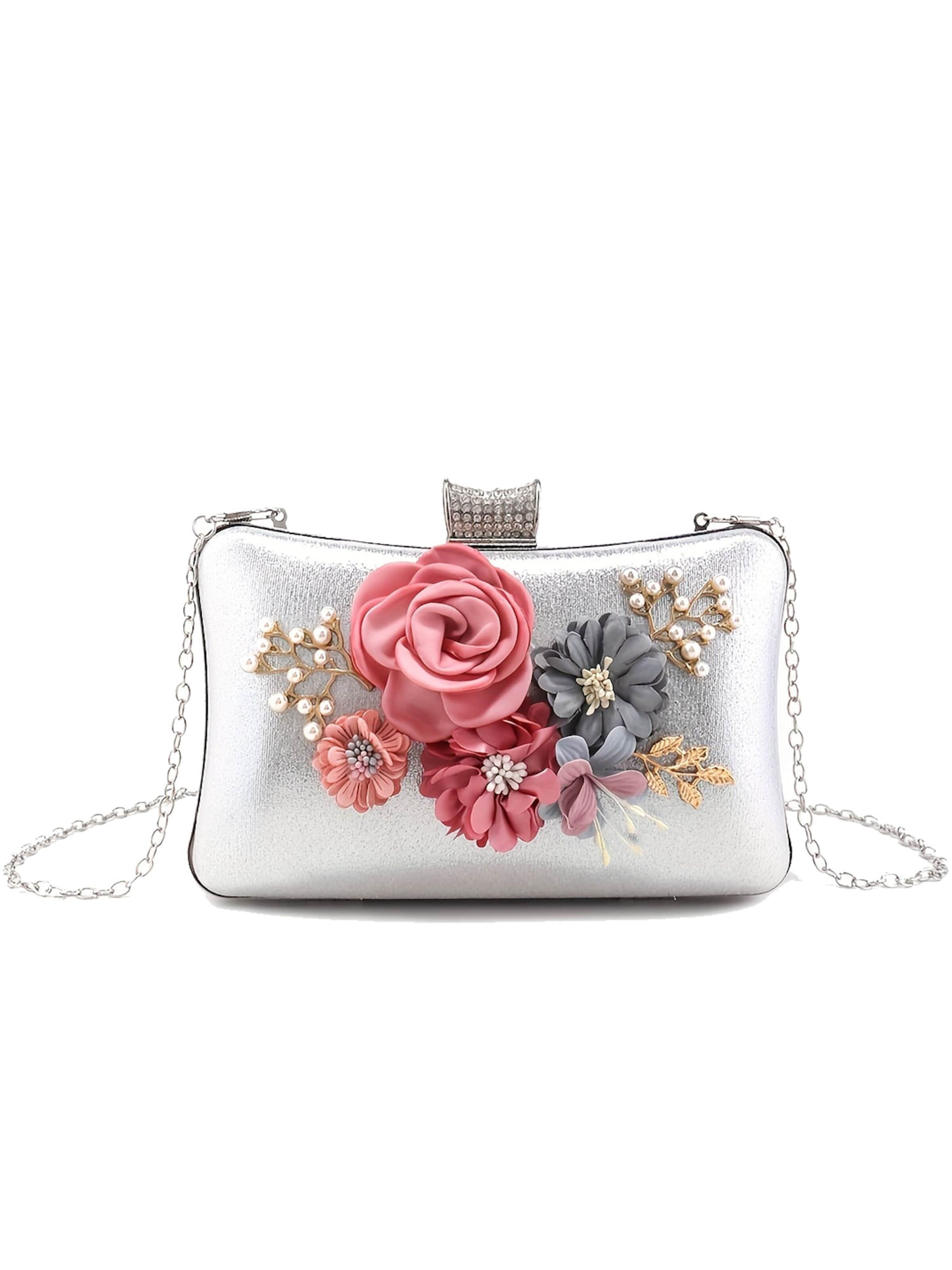 Tomshop24-7 Clutch 'Floris II'‌‌‌‌‌‌‌ in Silber: Vorderseite