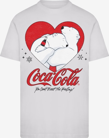 T-Shirt 'Coca Cola Hugging Bears' F4NT4STIC en blanc : devant