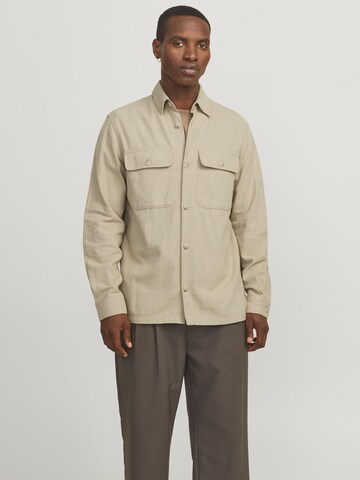 JACK & JONES Comfort fit Overhemd in Beige: voorkant