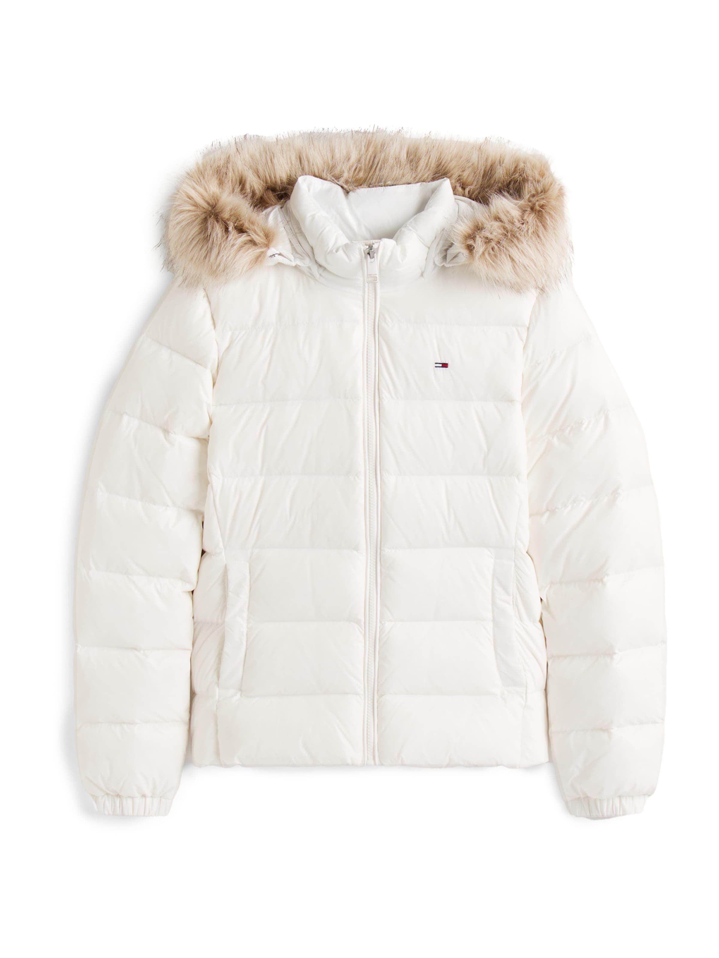 Tommy Jeans Χειμερινό μπουφάν σε λευκό: μπροστά