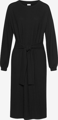 LASCANA Stickad klänning i svart: framsida