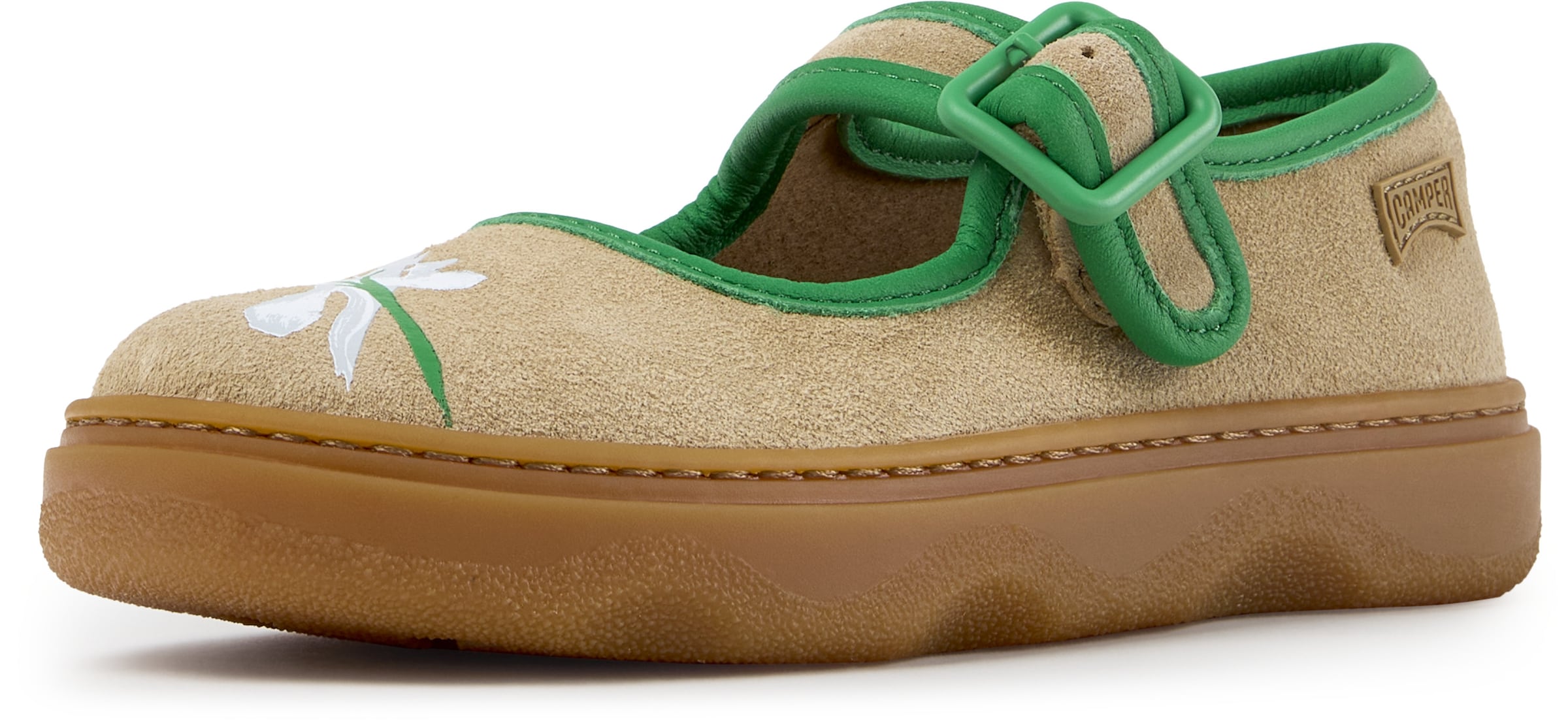 CAMPER Ballerina's 'Kiddo' in Groen: voorkant
