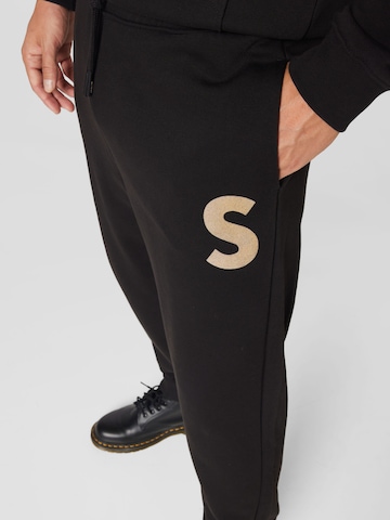 !Solid Tapered Pants in Black