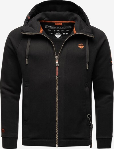 STONE HARBOUR Sweatjacke 'Finn Luca' in grau / orange / schwarz, Produktansicht