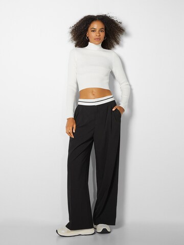 Bershka Regular Trousers in Black