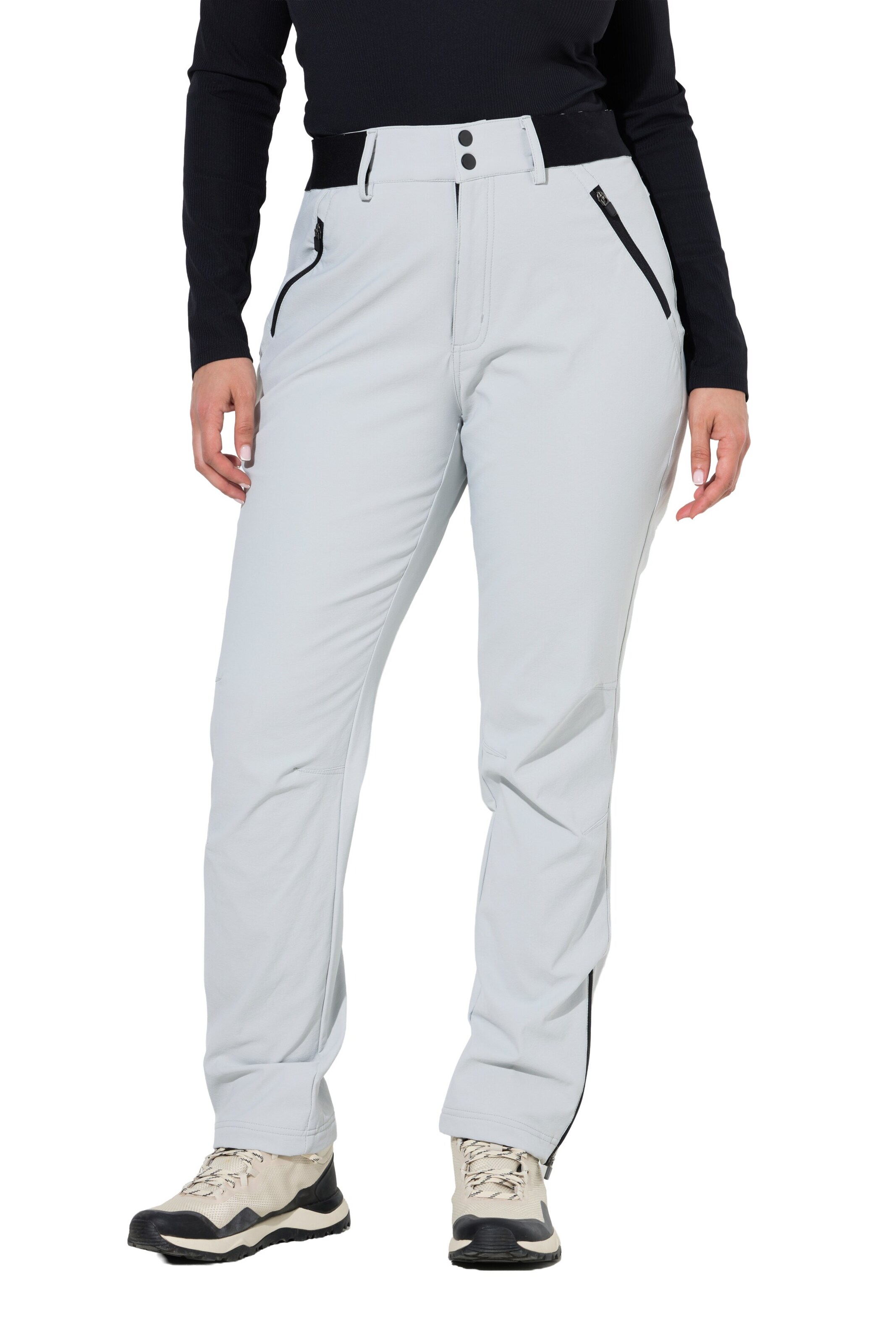 Ulla Popken Slim fit Trousers in Beige: front