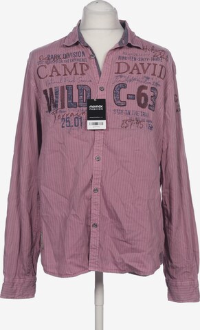 CAMP DAVID Button Up Shirt in L in Purple: front