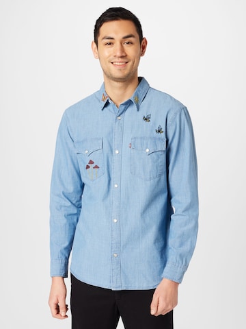 LEVI'S ® Regular fit Button Up Shirt 'Relaxed Fit Western' in Blue: front