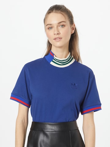 ADIDAS ORIGINALS T-Shirt 'Rib Collar ' in Blau: predná strana