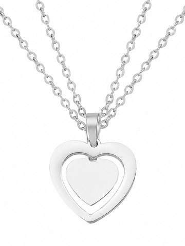 Hey Happiness Ketting 'Connected Mother and Daughter Heart' in Zilver