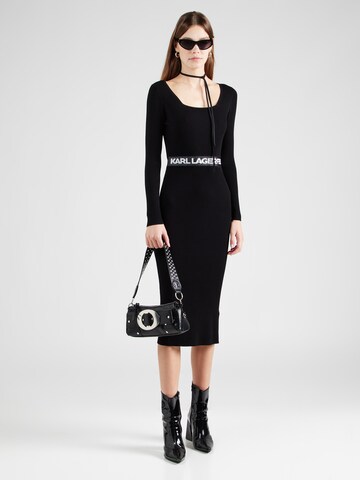 Rochie tricotat de la Karl Lagerfeld pe negru