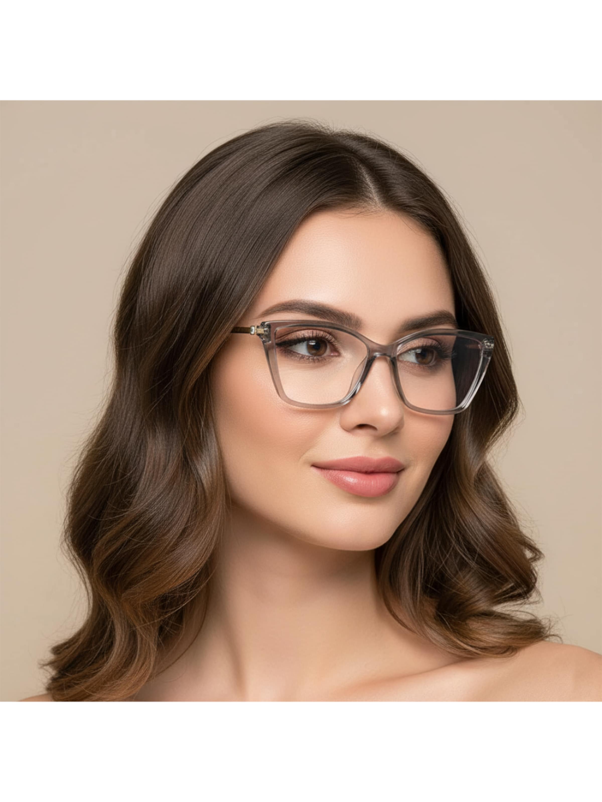 VEYREY Glasses 'Damen Cat-eye Blaulichthemmende Brillen Für Frauen Techale' in Transparent