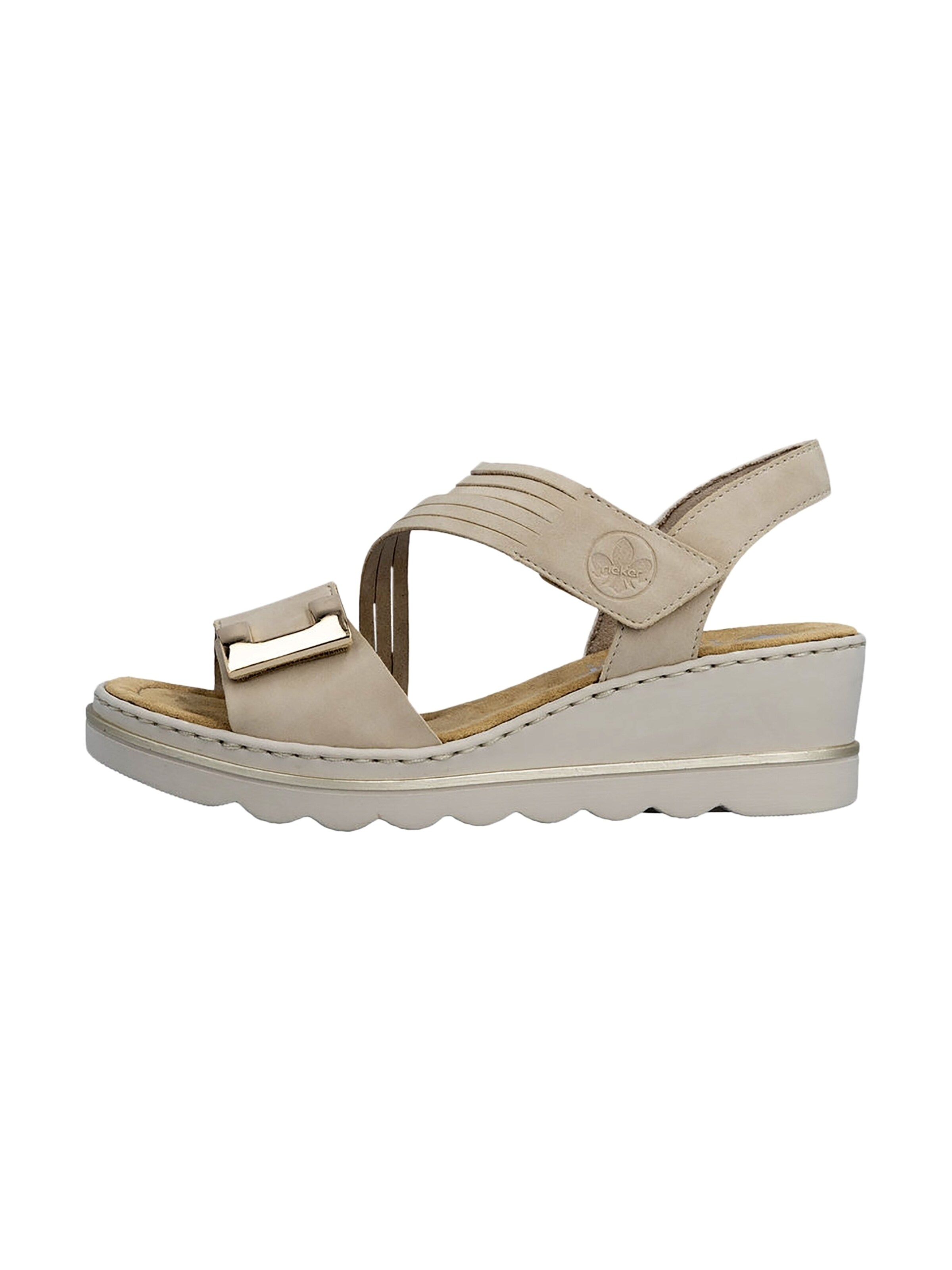 Rieker Sandaal 'Morelia Keil-Sandalen mit Klettverschluss' in Beige: voorkant