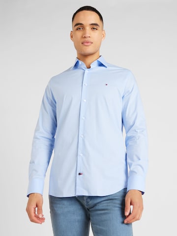 TOMMY HILFIGER - Regular Fit Camisa clássica 'FLEX' em azul: frente