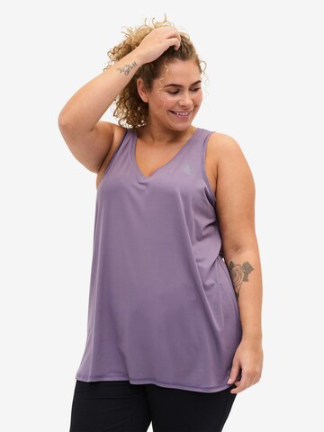 Active by Zizzi Sports Top 'Abasic' in Purple: front