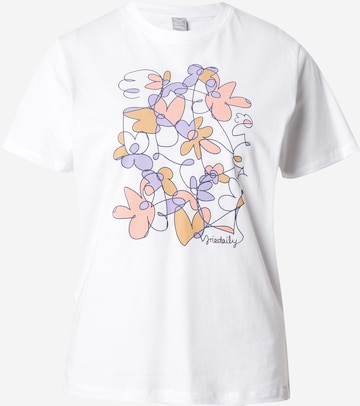 Iriedaily T-shirt 'Line Blossom' i vit: framsida