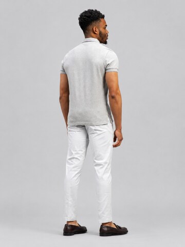 Laurent Vergne Shirt 'Hugo Cotton Pique Polo in Gris Melange' in Grey