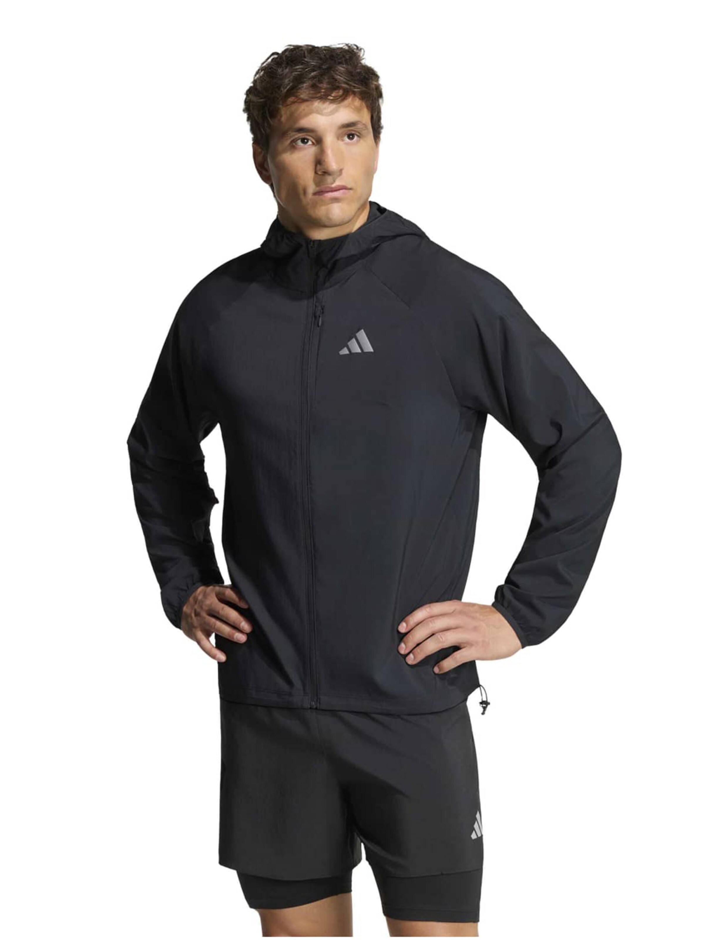 ADIDAS PERFORMANCE Μπουφάν άσκησης 'Adi365 Running Essentials' σε μαύρο: μπροστά