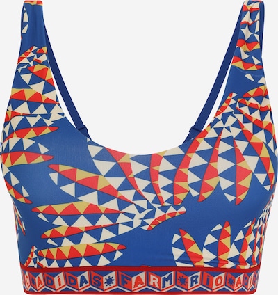 ADIDAS PERFORMANCE Sports bra 'FARM' in Blue / Lime / bright red / natural white, Item view