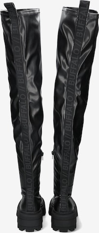 BUFFALO Over the Knee Boots in Black