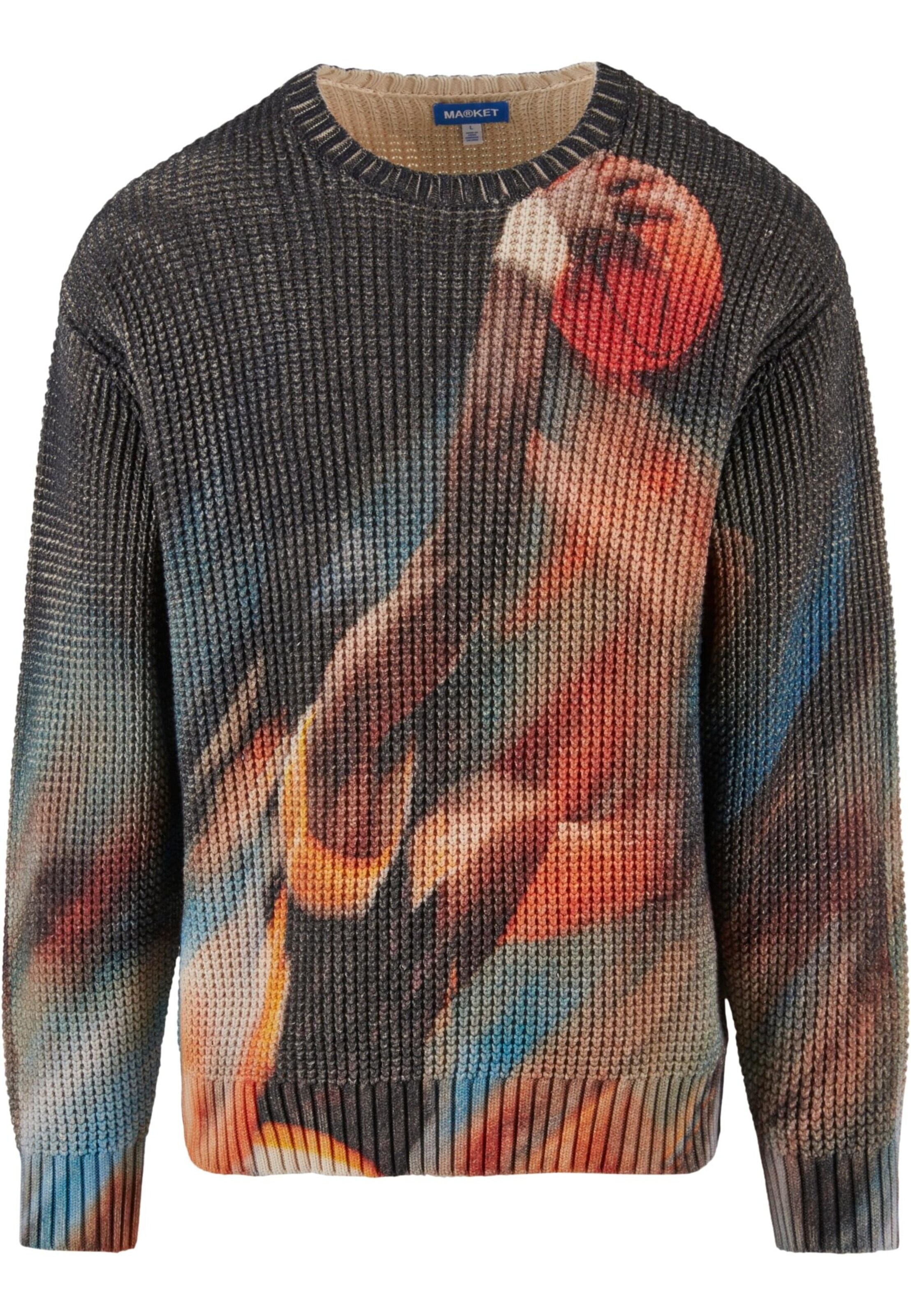 MARKET Pullover 'Drive' i brun / mørkegul / antracit / mørkeorange, Produktvisning