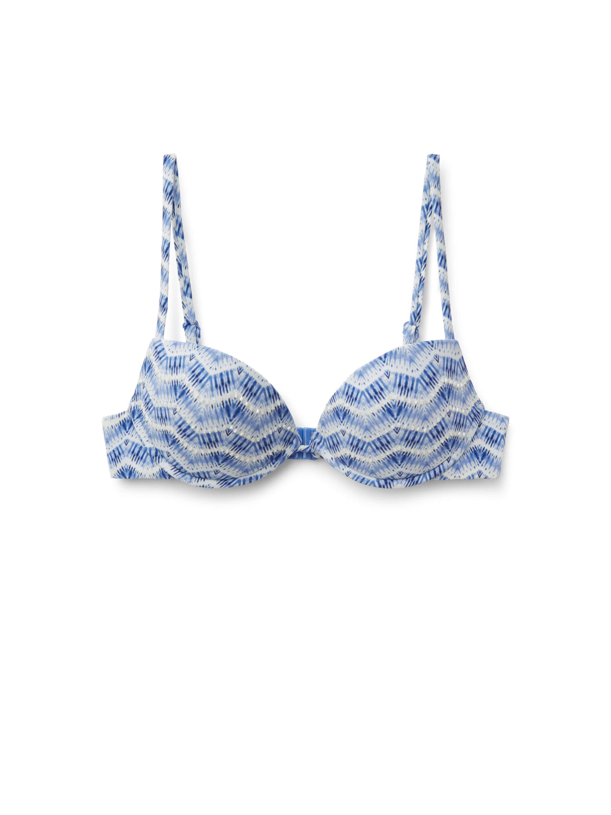 CALZEDONIA Push-up Bikini Top 'Water Reflection' in Blue: front
