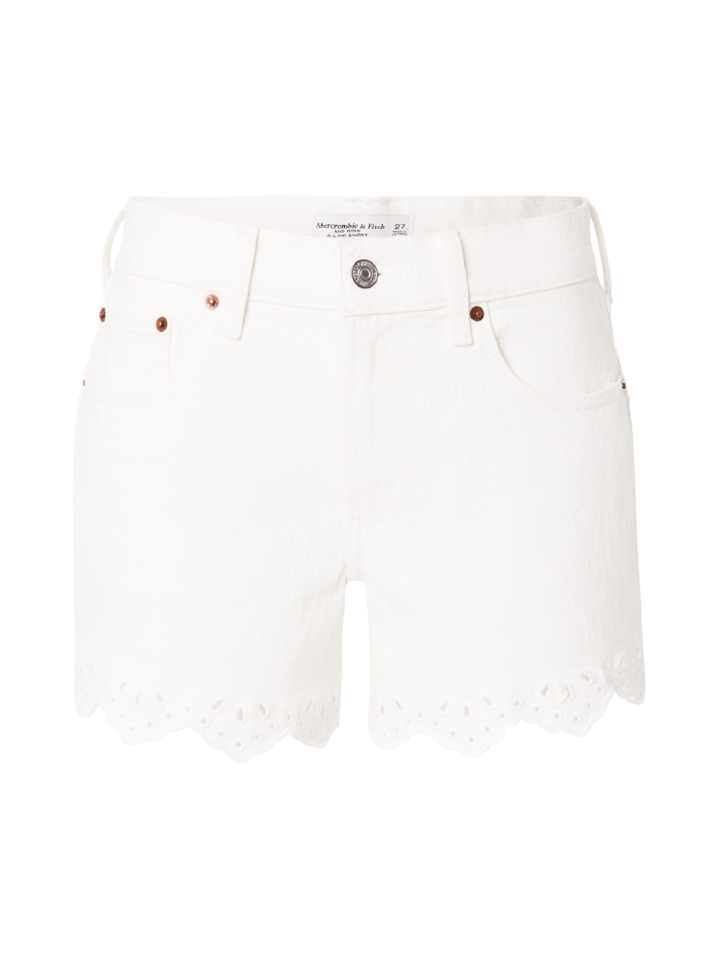 Abercrombie & Fitch Normální Džíny 'CLASSIC' – bílá: přední strana