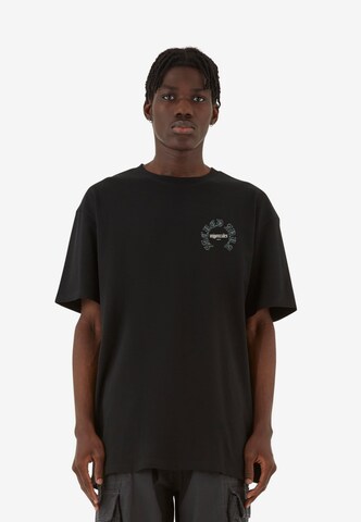 MJ Gonzales Shirt 'CROS x' in Zwart: voorkant
