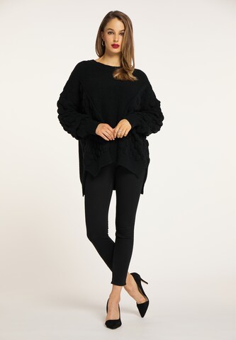 Pullover extra large di faina in nero