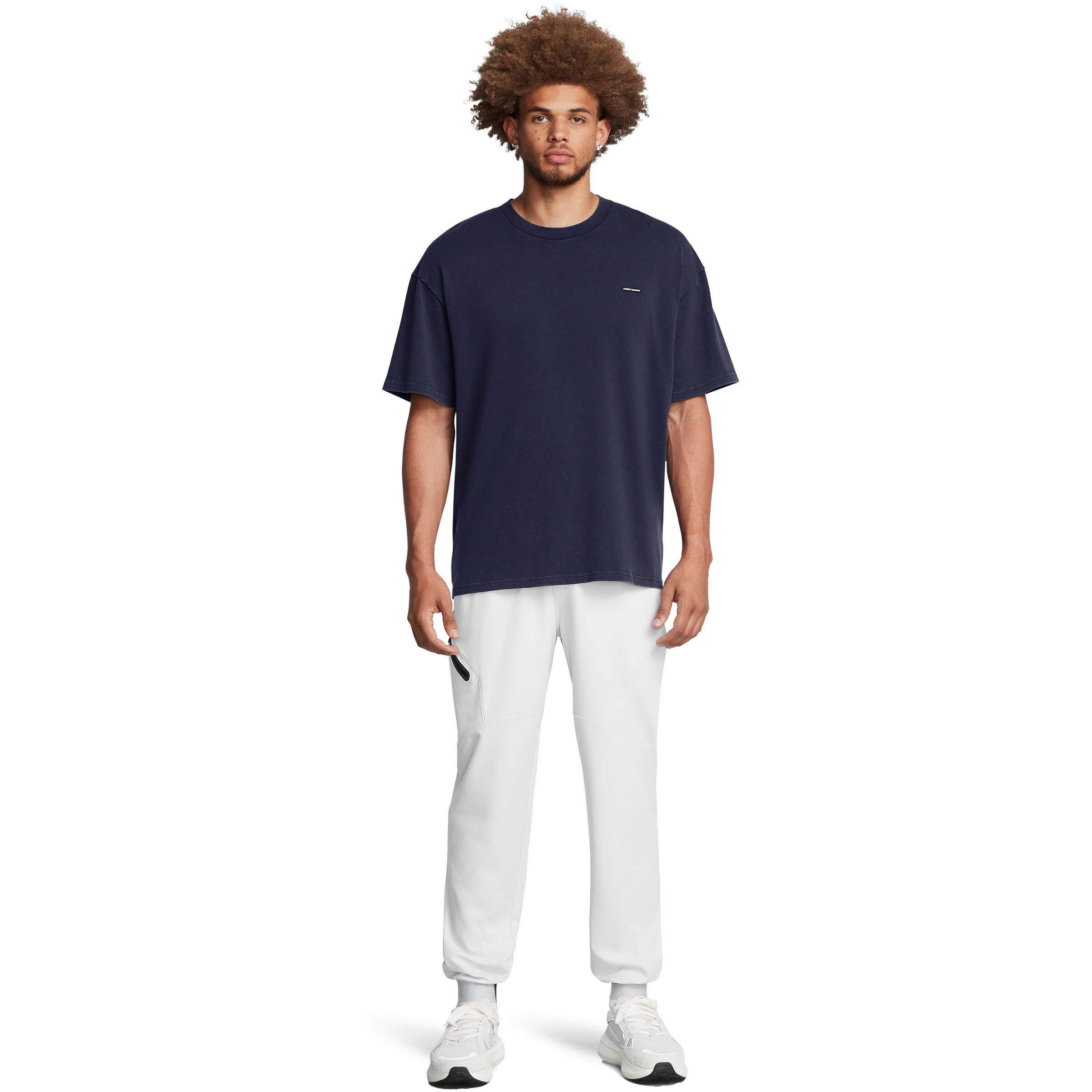 UNDER ARMOUR Tapered Sports trousers 'Unstoppable' in White