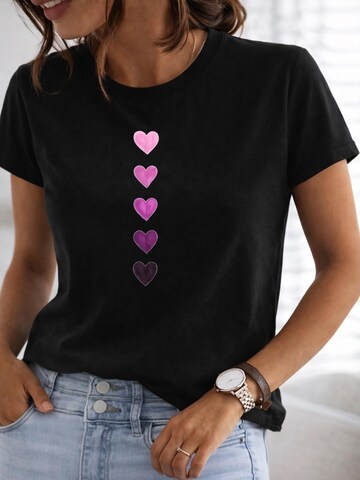 RMK Shirt 'Herz'‌‌‌‌‌‌‌‌ in Schwarz: Vorderseite