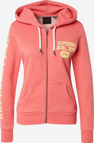 Superdry Zip-Up Hoodie in Orange: front