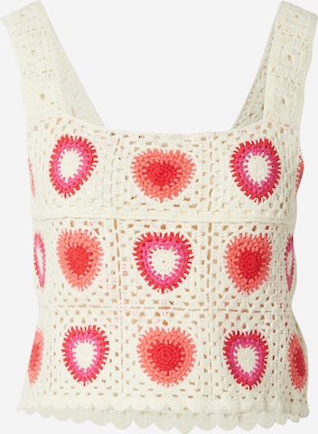 Hailys Top z dzianiny 'Si44nja' w kolorze biały: przód