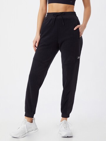 Reebok Slimfit Sportbroek in Zwart: voorkant