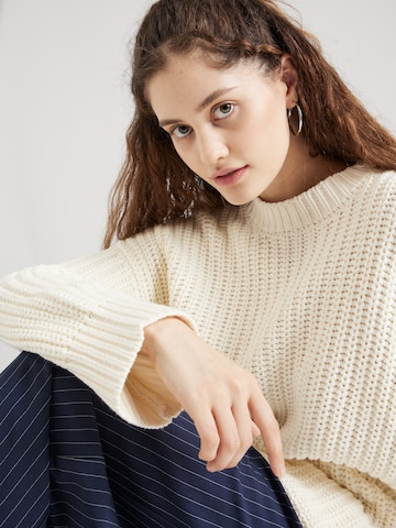 PIECES Oversized Sweater 'JANNI' in White