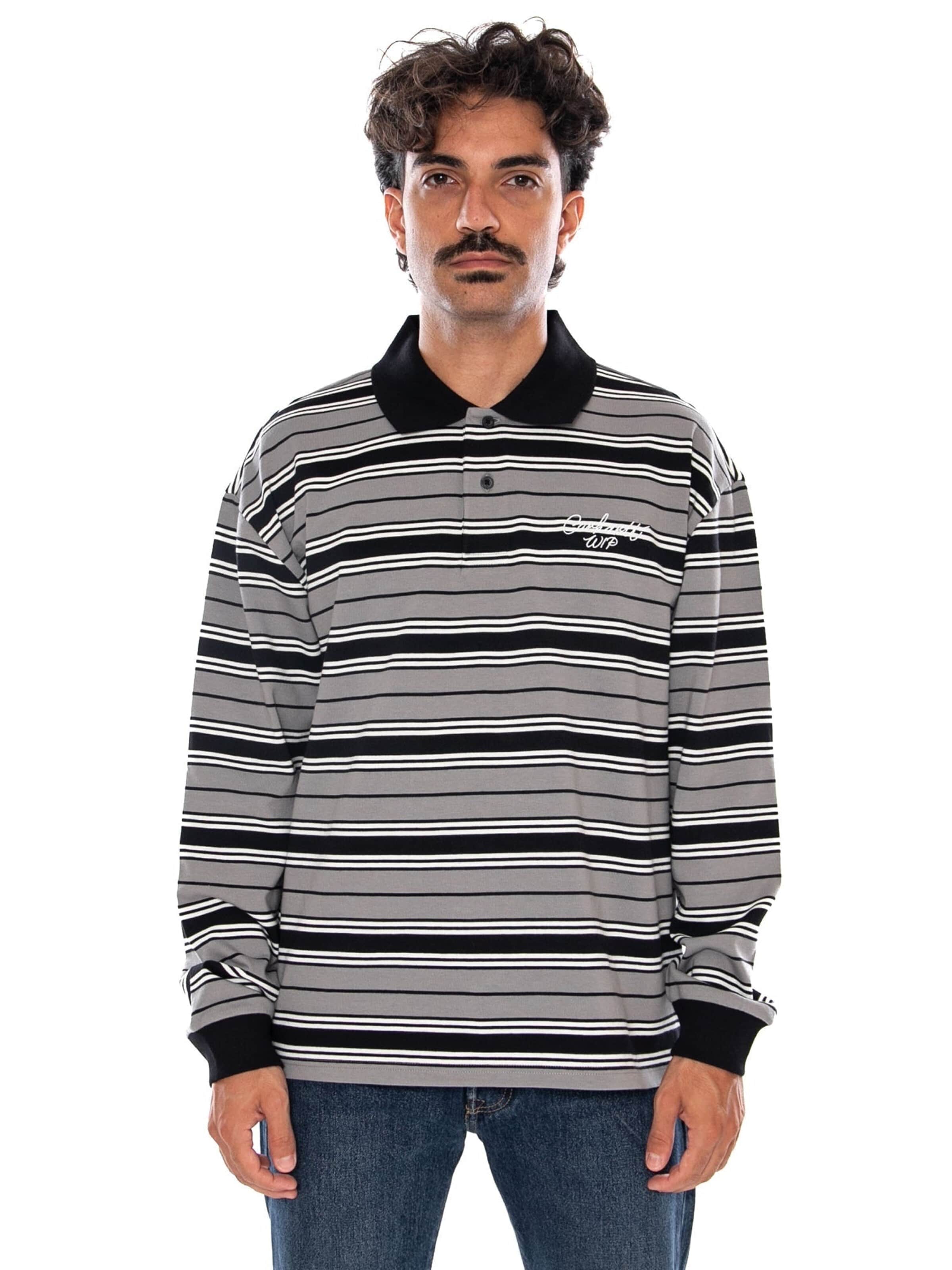 Carhartt WIP Shirt 'L/S DEVITT RUGBY SHIRT SHADE GREY' in S in de kleur Grijs, Productweergave