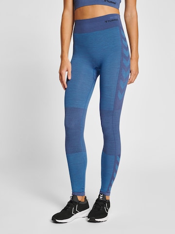 Hummel Skinny Sports trousers in Blue: front