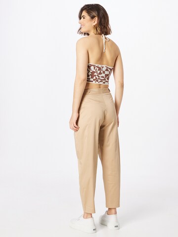 s.Oliver BLACK LABEL Tapered Pleat-Front Pants in Beige