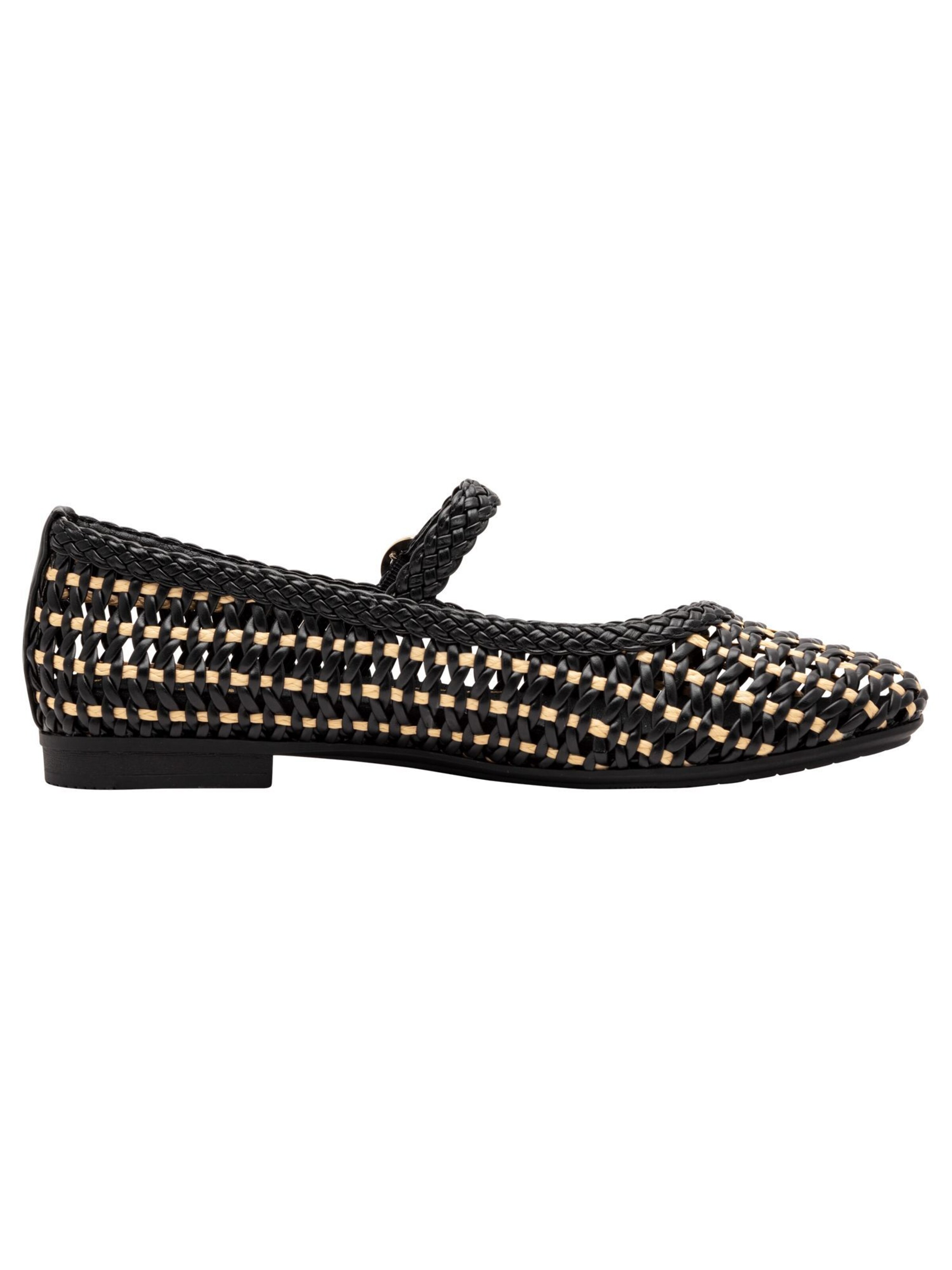 JANA Ballet Flats with Strap in Black