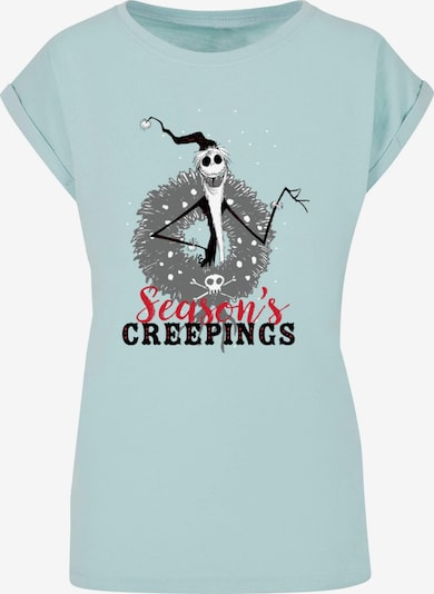 ABSOLUTE CULT T-shirt 'Ladies The Nightmare Before Christmas - Seasons Creepings Wreath' en opal / gris clair / noir / blanc, Vue avec produit