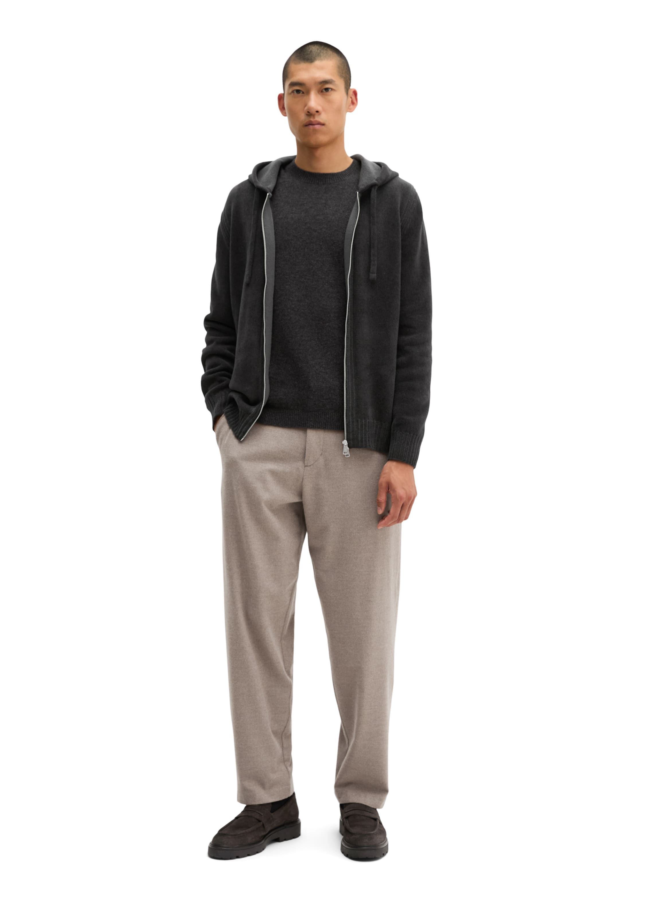 Marc O'Polo Knit Cardigan in Grey: front