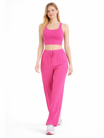 Wide Leg Pantalon 'FLORYN – Palazzohose Crinkle' fashionshowcase en rose