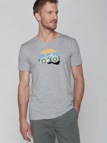 GREENBOMB Shirt 'Bike Downhill' in Grey: front