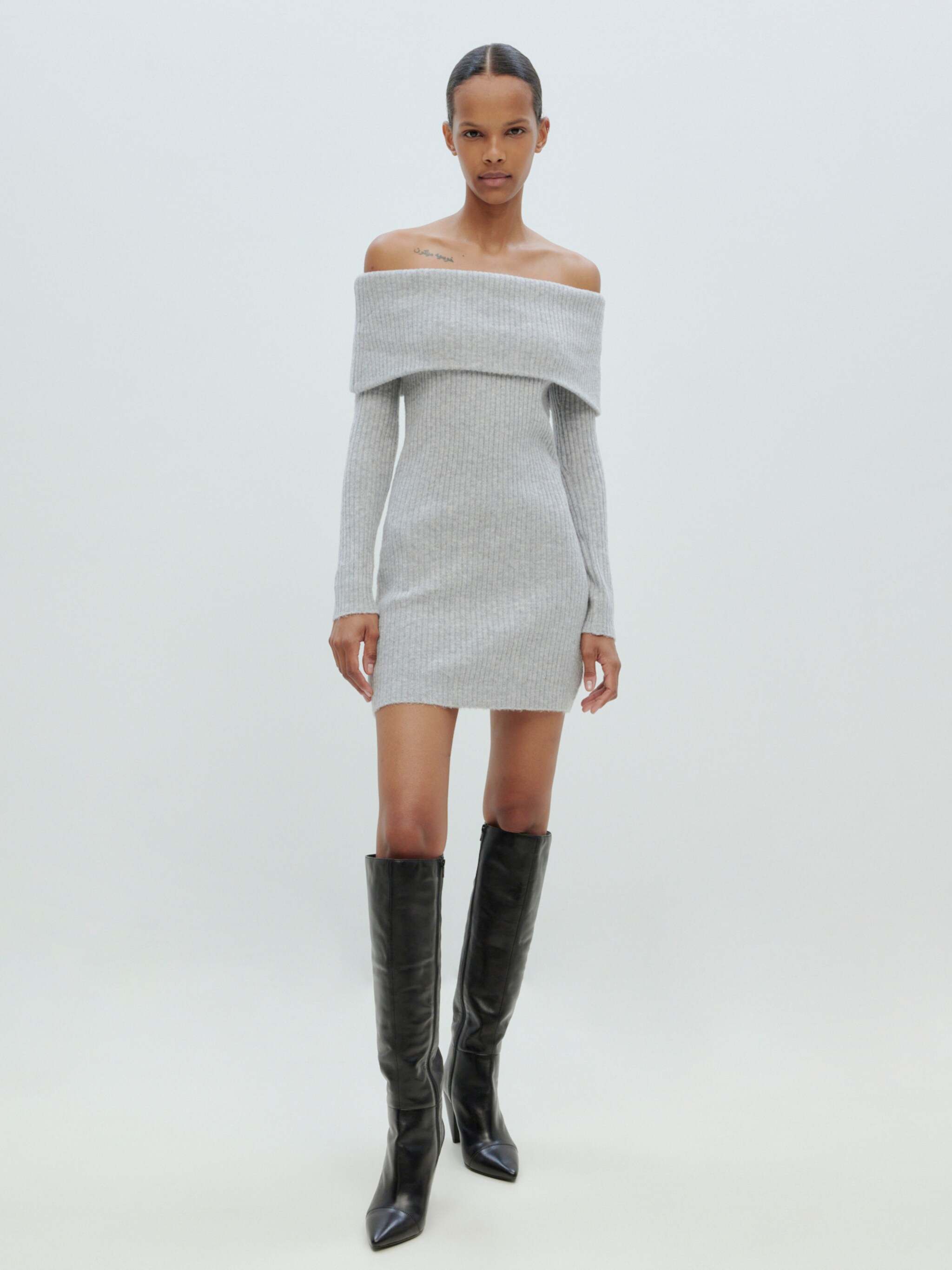 EDITED Producten Jurk 'Petrona' Grijs gemêleerd