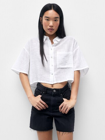 Pull&Bear Blus i vit: framsida