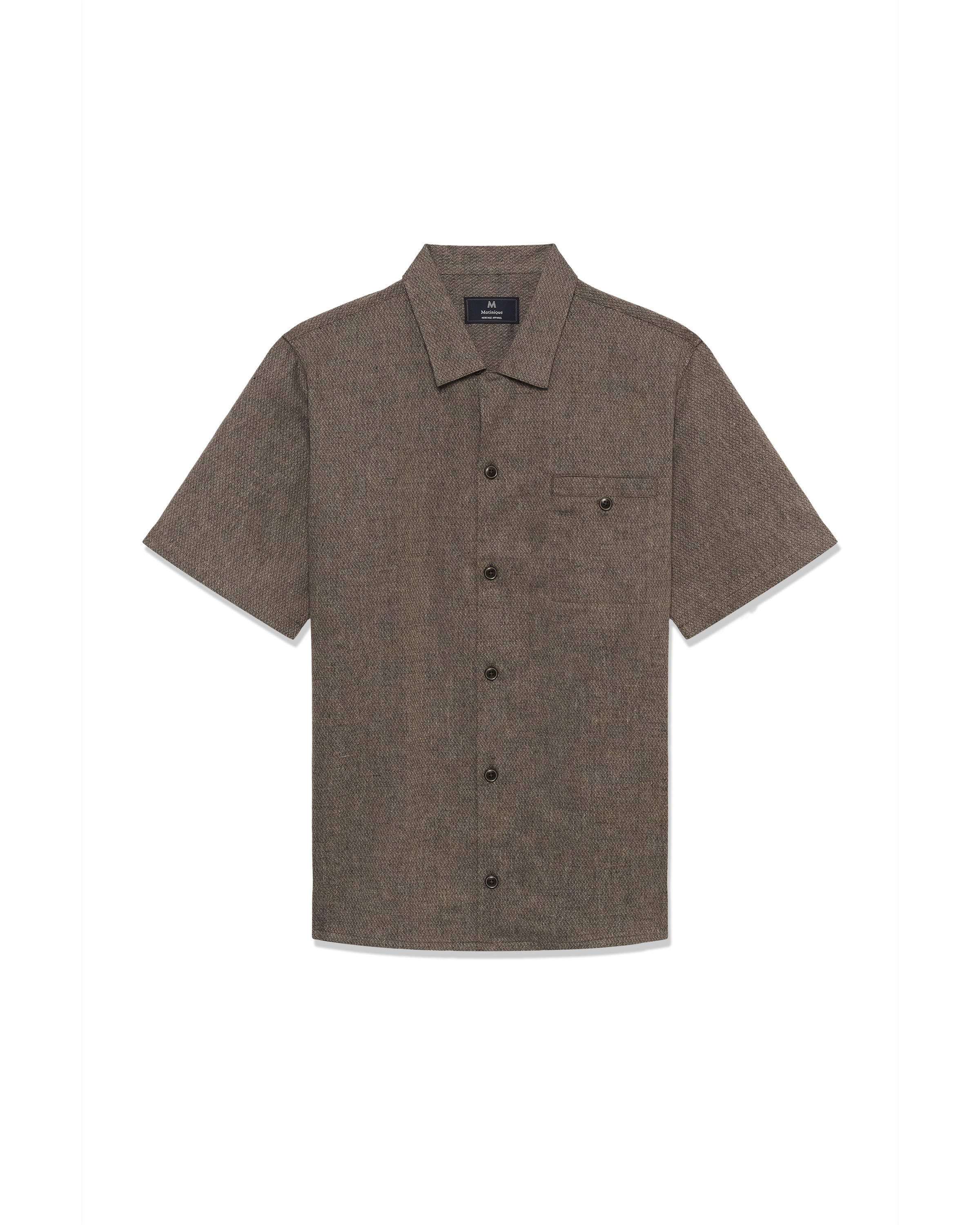 Coupe regular Chemise 'MAflint Heritage' Matinique en marron : devant