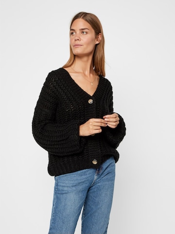 Noisy may Knit Cardigan 'Steve' in Black: front