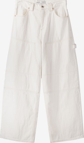 Bershka Loosefit Farkut värissä beige: etupuoli